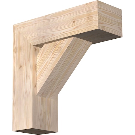 Traditional Craftsman Smooth Bracket W/ Offset Brace, Douglas Fir, 7 1/2W X 22D X 22H